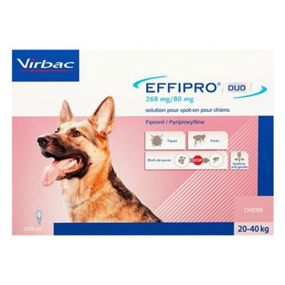 Effipro DUO Flea and Tick Spot-On Large Dogs 45 to 88 lbs (Pink)
